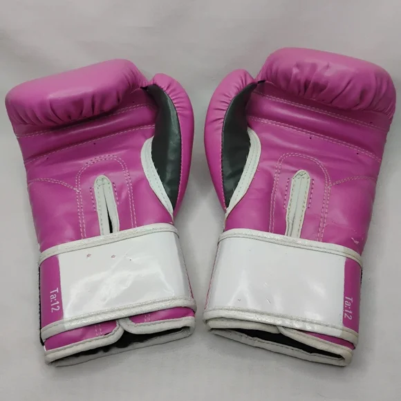 Women's Ta12 Everlast Pink Vegan Leather 12oz Boxing Gloves Training Gym Cardio - Picture 2 of 10